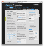 Dynapres website op breed desktop scherm